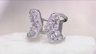 Diamonique Cluster Stone Wrap Design Ring, Sterling on QVC