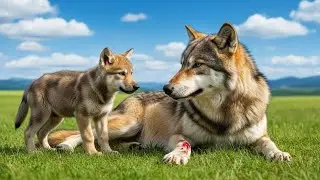 Wolf Pup Fights to Save His Injured Father