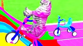 🐄 Funny Cow Obstacle Challenge 😂 | Cartoon Animals Kids Game 🎮 | Amazing  🐮#animals #elephant