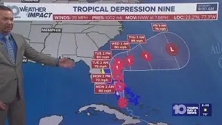 Tracking the Tropics: Tropical Depression Nine expected to strengthen as Humberto weakens