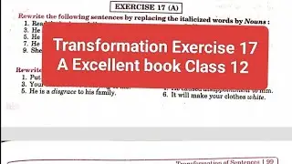 Transformation Exercise 17 A  from Excellent book Class 12 solved by Ramesh sir