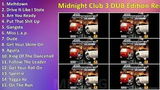 Midnight Club 3 DUB Edition Remix Full Soundtrack ~ Popular Remix Songs