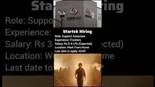 🚀🚨 Startek Hiring 2025 | Freshers Support Associate Job | Work From Office | Apply Now #jobhunters