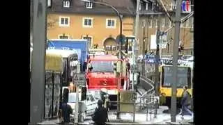 Feuerwehr Stuttgart: TLF 24/50, GW-Wasser Alarmfahrt im Stau, 1996.