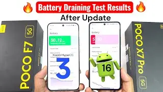 POCO F7 vs POCO X7 PRO Battery After Update Draining Test 🔥🔥🔥 #pocof7 #pocox7pro 