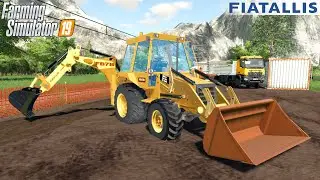 Farming Simulator 19 - FIATALLIS Backhoe Loader Digging The Dirt At The Construction Of The Railway