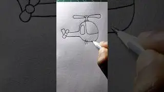 easy helicopter drawing   🚁🚁. #art #drawing #shorts