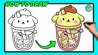 How to Draw Boba POMPOMPURIN Sanrio ! Step-by-step Tutorial