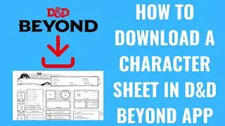 How to Download a Character Sheet in D&D Beyond App