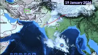 South Asia Next 25 Days Weather System Map Forec&agrave;st South Asia WD Cyclonic Circulation. 
