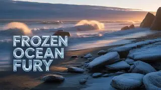 Tranquil Rocky Shores | Soft Ocean Waves at Golden Hour for Sleep