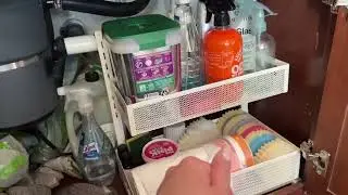 Cegkanenx Metal Under Sink Organizers and Storage, Adjustable Under Cabinet Organizer Shelf Heavy Du