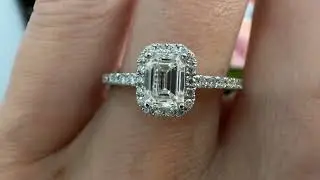 0.5 ct Emerald Cut Diamond Ring with Halo - Style #3823 - PIERRE