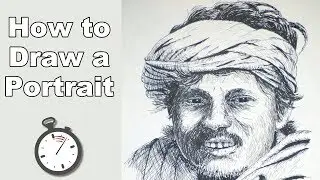 How to Draw a Portrait in Pen and Ink Time Lapse