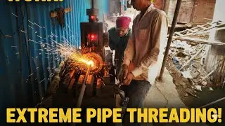Danger Work! Steel Threading Machine Extreme Action 🔥
