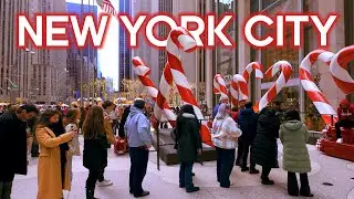 New York New Years Eve 2024 🎉🎀 Bryant Park, Rockefeller Center, Sixth Avenue. NYC Walking tour