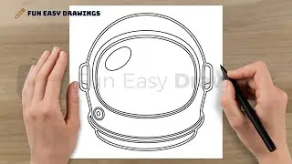 How to Draw Astronaut Helmet @funeasydrawings - #draw #astronaut #cartoon #easy