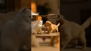Dog Brings Toy&hellip; Cat Responds with a Slap! 😂 #catshorts #dog #puppy #aicat #aicatvideo #pets