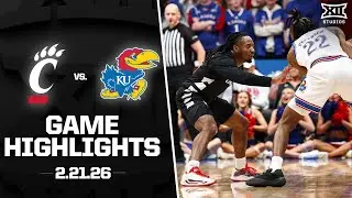 Cincinnati vs. #8 Kansas Game Highlights | 2025-26 Big 12 Men&rsquo;s Basketball