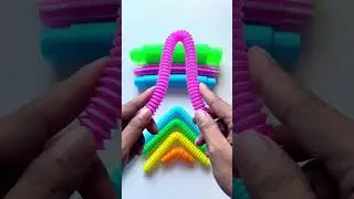 Calm Rainbow POP-TUBE ASMR Gentle Creation #diy #satisfyingvideos #relaxing #oddasmr #creative #toys