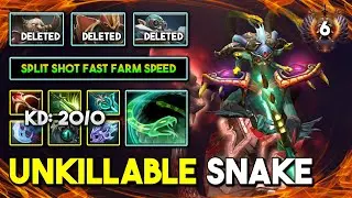 UNKILLABLE QUEEN SNAKE Medusa 20Kills With Split  Shot Fast Farm Speed 100% Show No Mercy DotA 2