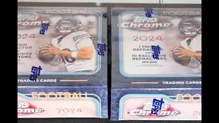 Unboxing (2) 2024 Topps Chrome Football Mega Boxes Chris Braswell Rookie Refractor Auto $60 #topps