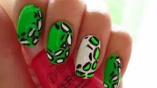 Bright leopard manicure on short nails / Яркий леопардовый маникюр  на коротких ногтях ( 1 - 2 )