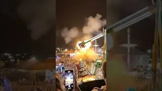 Moment of explosion at amusement park! Captured by camera of roller coaster rider #shorts