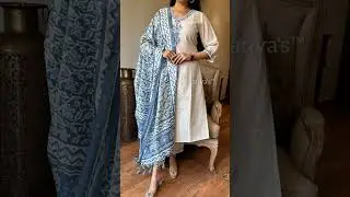 Our khadi cotton embroidery suit and khadi silk dupata set which give a classy look...❤️Pure khadi c