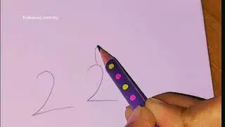 How to draw rabbit drawing from 22 Number || how to draw bunny rabbit ||#art