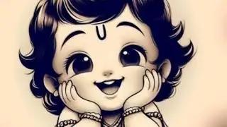Ladoo Krishna Drawing using Charcoal pencil | Krishna Jayanthi special | step by step tutorial 
