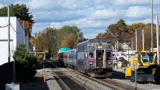 Rolling stock solutions (RSTX) 1002 test train on the MBTA&rsquo;s Lowell line 