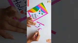 Holi greeting card making 2024 / Happy holi card /#shorts #shortvideo