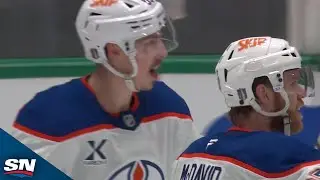 Oilers' Ryan Nugent-Hopkins Rips Home Sweet Power-Play Goal Vs. Stars