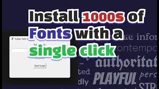 Download and Install 1000s of FONT in a Click | BUY my Font Installer Software | CODE TO WIN