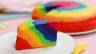 rainbow sponge / rainbow cream dessert  /rainbow ice cream cake