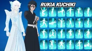 New RUKIA KUCHIKI Skin Showcase with Icon Series Emotes in Fortnite X Bleach 