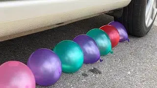 ExrintCar vs Water Balloons | Crushing crunchy & soft things by car |GRG7