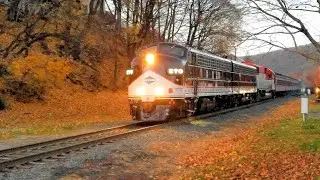RBMN Fall Foliage F-Unit and RDC Excursion Train with a Smoking Brake 🔥