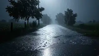 Relaxing Evening Rain and Soft Thunder | Ambient Sounds for Sleep and Serenity