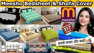 Huge Meesho Cotton Bedsheet haul cover under 300/- Only & Sofa Cover Honest Review Meesho Home Decor