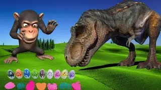 Find hidden clay in the toy - dinosaur - monkey - rabbit - tiger model