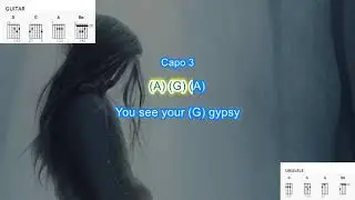 Gypsy (capo 3) by Fleetwood Mac play along with scrolling guitar chords and lyrics