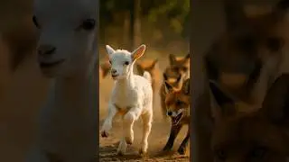 Foxes Chase Baby Goat in Wild | Real Animal Chase Scene