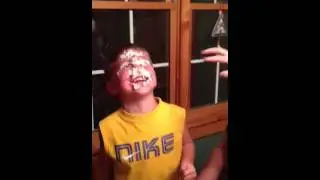 Cole's birthday cake faceplant