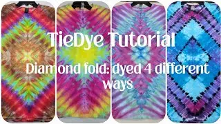 Diamond fold tie dye tutorial!  4 ways💕