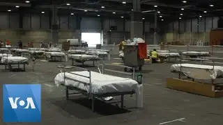 Field Hospital Set Up at Exhibition Center in Madrid, Spain