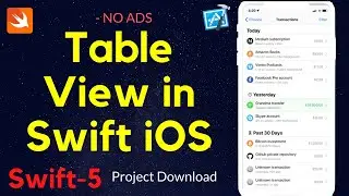 Swift 5: How to create TableView in Swift iOS