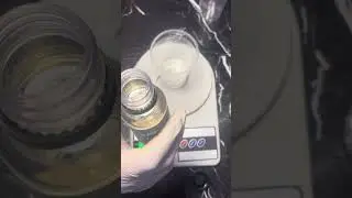 Weighing, pouring and mixing resin