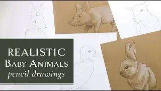 How to Draw realistic baby animals with Pencil - EASY Techniques